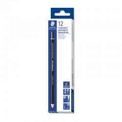 Staedtler LumoColor Permanent Glasochrom Pencil - Box of 12 - Black
