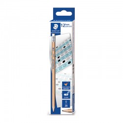 Staedtler Exam Natural 2B Pencil with Erasers Tip - Box of 12