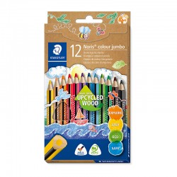 Staedtler Noris Triangular Coloured Jumbo Pencils - Box of 12 - Assorted Colours
