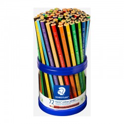 Staedtler Noris Triangular Coloured Jumbo Pencils - Cup of 72 - Assorted Colours