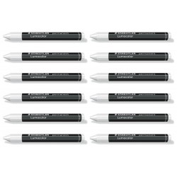 Staedtler Lumocolor Permanent Omnigraph Crayons - White - Box of 12