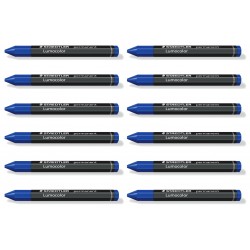 Staedtler Lumocolor Permanent Omnigraph Crayons - Blue - Box of 12