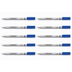 Staedtler 316 Lumocolor 0.6mm Fine Non-Permanent Pens - Blue - Box of 10