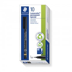 Staedtler LumoColor Permanent Marker Special Black - Box of 10