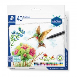 Staedtler 334 Triplus Fineliners - Assorted Colours - Box of 40