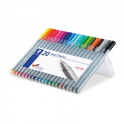 Staedtler Triplus 0.3mm Fineliner Pens - Box of 20 - Assorted Colours