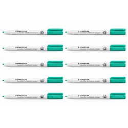 Staedtler 341 Lumocolor Whiteboard Markers - Compact - Green - Box of 10