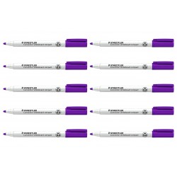 Staedtler LumoColor White BoardComp Ballpoint Pen Purple - Box of 10
