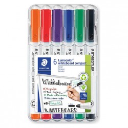 Staedtler Compact Whiteboard Marker White - Pack of 6