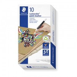 Staedtler 349 Lumocolor Paint Marker - White - Box of 10