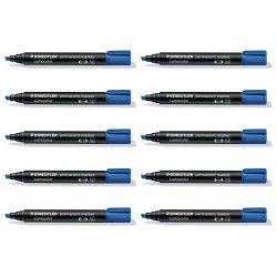 Staedtler Permanent Marker Chisel Tip Blue - Box of 10