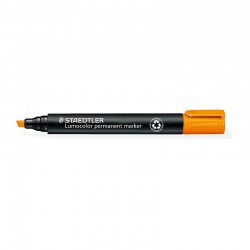 Staedtler 350 Lumocolor Permanent Markers - Chisel Tip - Orange - Box of 10