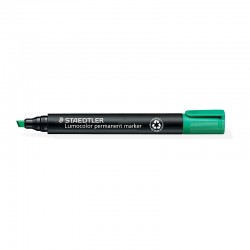 Staedtler 350 Lumocolor Permanent Markers - Chisel Tip - Green - Box of 10