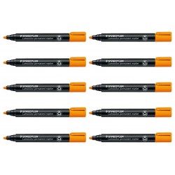 Staedtler 352 Permanent Markers - Bullet Tip - Orange - Box of 10