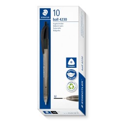Staedtler Ballpoint Pens 4230 M Black - Retractable Triangular - Box of 10