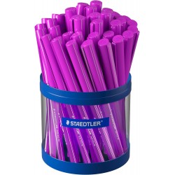 Staedtler Ballpoint Pens 432 Triangular Point - Violet - Cup of 40