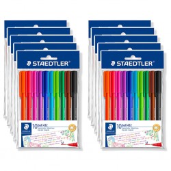 Staedtler Ballpoint Pen 432 Medium Assorted Colours - Bag f 10 - Box of 10