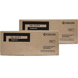 2 Pack Kyocera TK-3434 Genuine Toner Cartridges