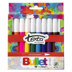 Texta Bullet Tip Colouring Marker - Wallet of 10