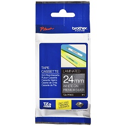 Brother TZE-PR955 White on Premium Silver Laminated Label Tape - 24mm x 4m