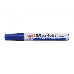 uni 520 Permanent Markers - Bullet Tip - Blue - Box of 12