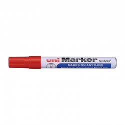 uni 520 Permanent Markers - Bullet Tip - Red - Box of 12