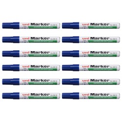 uni 580 Permanent Markers - Chisel Tip - Blue - Box of 12