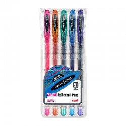 uni-ball Signo 120 Gel Pens - 5 Assorted Colours - Wallet of 5