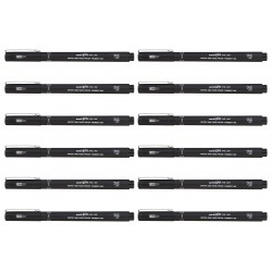uni Pin Fineliner Pens 0.2 Black - Box of 12
