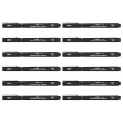 uni Pin Fineliner Pens 0.3 Black - Box of 12