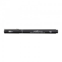uni Pin Fineliner Pens 0.7 Black - Box of 12