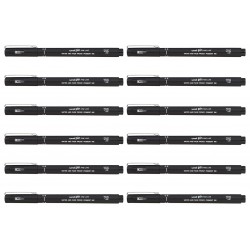 uni Pin Fineliner Pens 0.8 Black - Box of 12