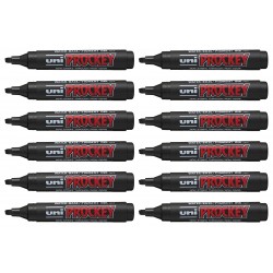 uni Prockey Permanent Markers PM-126 Chisel Tip - Black - Box of 12