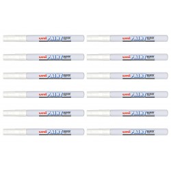 uni Paint Markers PX-203 Ultra Fine 0.8mm - White - Box of 12