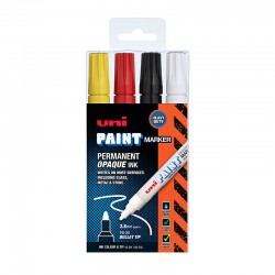 uni Paint PX20 Markers - Industrial - Assorted Colours - Pack of 4