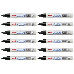 uni Paint Markers PX-20 Medium Bullet Tip - Black - Box of 12