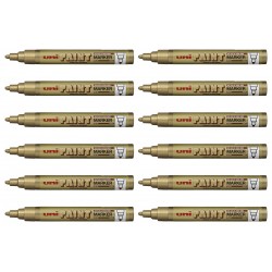 uni Paint Markers PX-20 Medium Bullet Tip - Gold - Box of 12