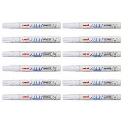 uni Paint Markers PX-20 Medium Bullet Tip - White - Box of 12