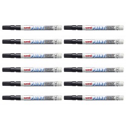 uni Paint Markers PX-21 Fine Bullet Tip - Black - Box of 12