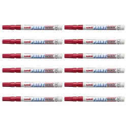 uni Paint PX-21 Markers - Bullet Tip - Red - Box of 12