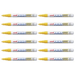 uni Paint Markers PX-21 Fine Bullet Tip - Yellow - Box of 12