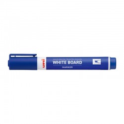 uni PWB50K Whiteboard Markers - Chisel Tip - Blue - Box of 12