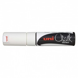 uni Chalk Marker Chisel Tip 8mm - White