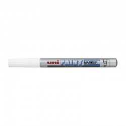 uni PX-203 Paint Markers - Ultra Fine Tip - Silver - Box of 12