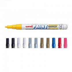 uni PX-21 Paint Markers - Fine Bullet Tip - Assorted Colours - Box of 12