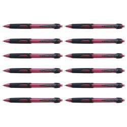 uni Power Tank SN-220 Retractable Ballpoint Pens - 1.0mm Tip - Red - Box of 12