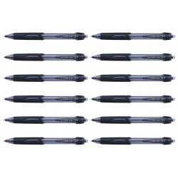 uni Power Tank Retractable Ballpoint Pens 0.7 Black - Box of 12