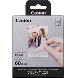 Canon XC-60L Colour Ink & Label Set - 60 Sheets of 54 x 85mm Sticky Photo Paper
