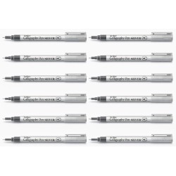 Artline 993 Calligraphy Pens - Silver - Box of 12